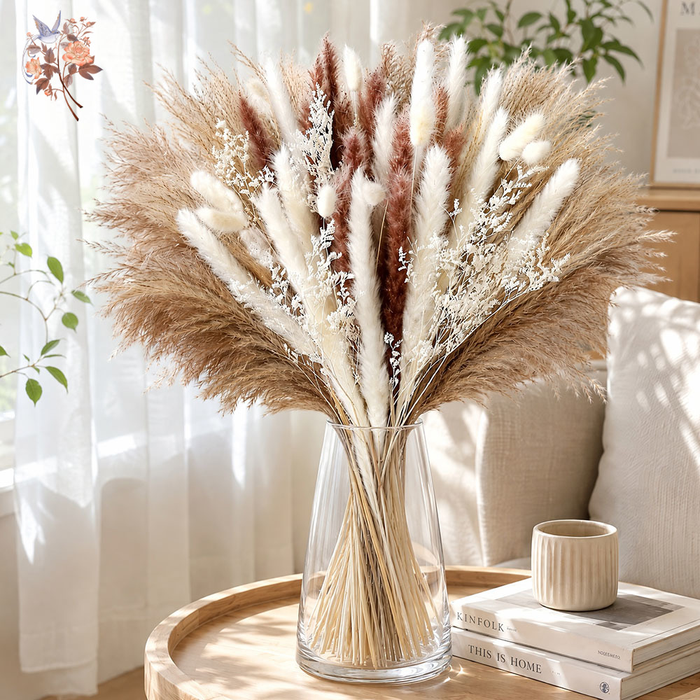 Dried Flower Bunch - Doğal Kurutulmuş Çiçek Pampas Çimi Buketi