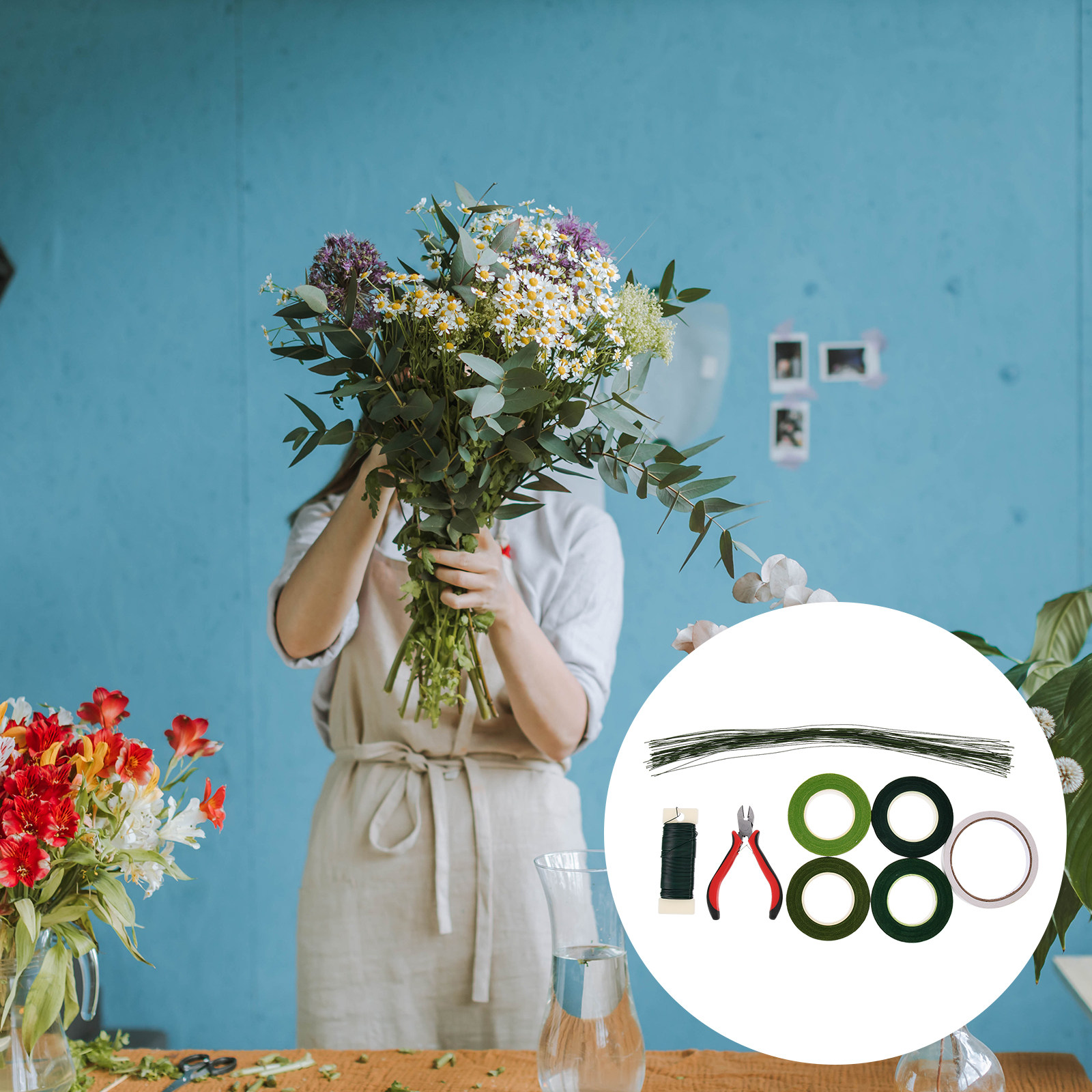 Wire Stem Florist - 1 Set Çiçek Düzenleme Aletleri DIY