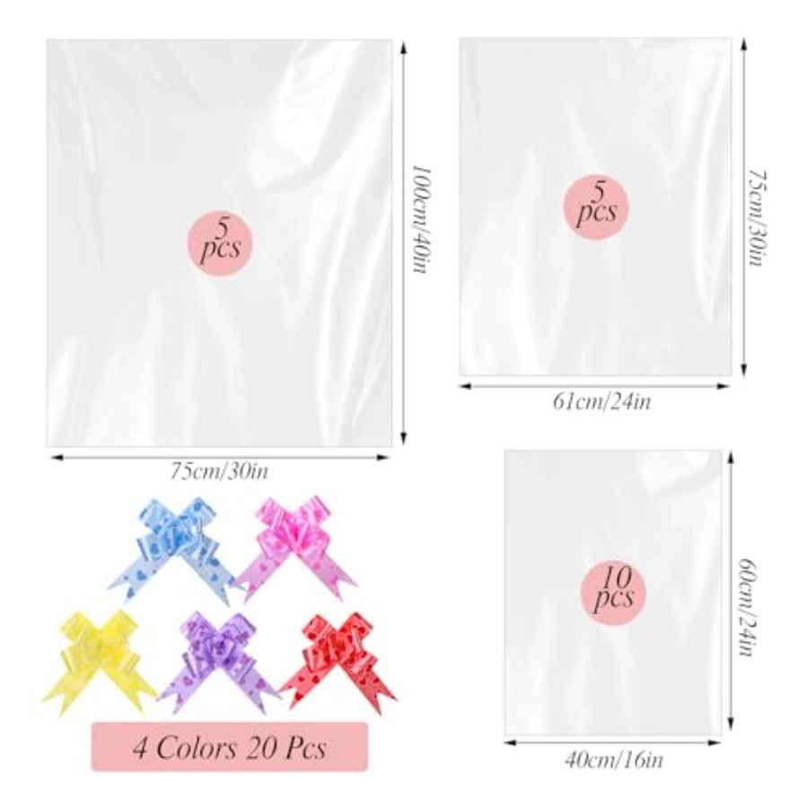 20 Adet Büyük Selofan Poşet 3  - Cellophane Wrap Clear incelemesi ve fiyatı