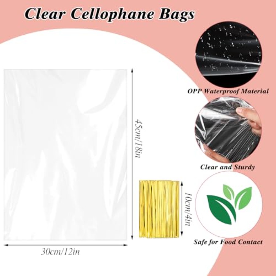 60 adet selofan hediye keseler - Cellophane Wrap Clear incelemesi ve fiyatı